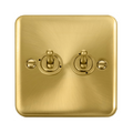Click Deco Plus Satin Brass 2G Toggle Switch DPSB422