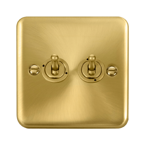 Click Deco Plus Satin Brass 2G Toggle Switch DPSB422