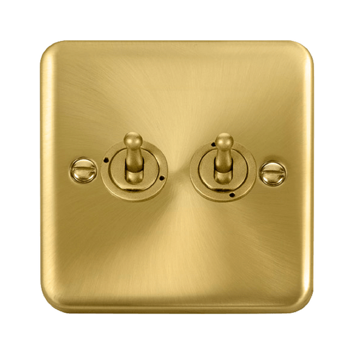 Click Deco Plus Satin Brass 2G Toggle Switch DPSB422