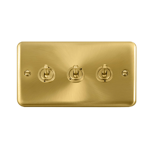 Click Deco Plus Satin Brass 3G Toggle Switch DPSB423