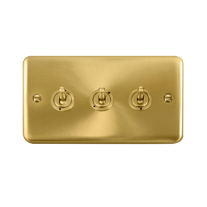 Click Deco Plus Satin Brass 3G Toggle Switch DPSB423