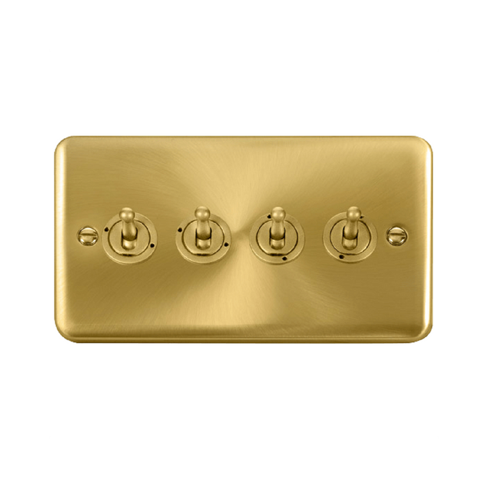 Click Deco Plus Satin Brass 4G Toggle Switch DPSB424