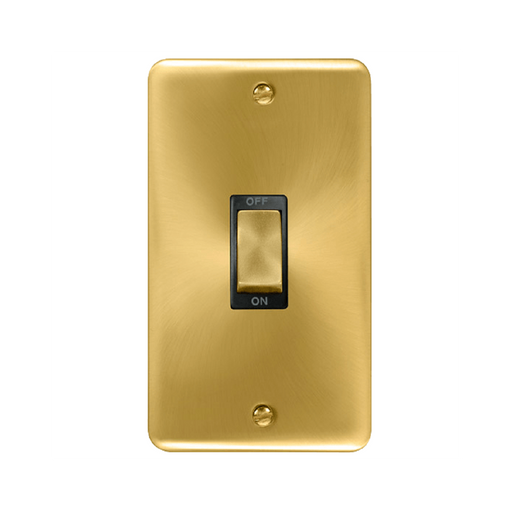 Click Deco Plus Satin Brass 45A Cooker Switch DPSB502BK