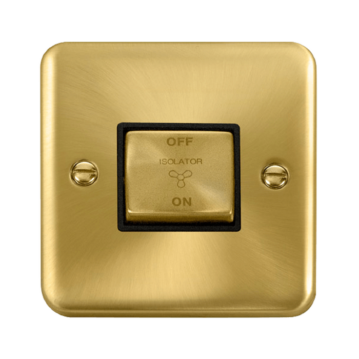 Click Deco Plus Satin Brass 10A Fan Isolator Switch DPSB520BK