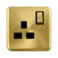 Click Deco Plus Satin Brass 13A Single Socket DPSB535BK