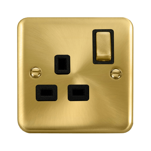 Click Deco Plus Satin Brass 13A Single Socket DPSB535BK