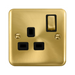 Click Deco Plus Satin Brass 13A Single Socket DPSB535BK