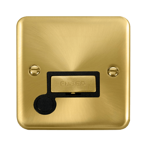 Click Deco Plus Satin Brass 13A Unswitched Spur with Flex DPSB550BK