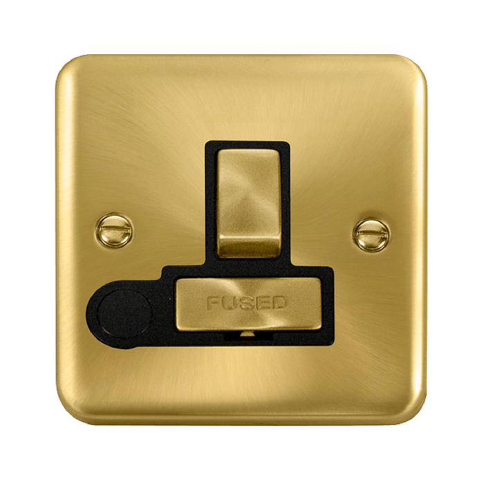 Click Deco Plus Satin Brass 13A Switched Spur with Flex DPSB551BK