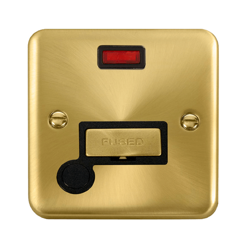 Click Deco Plus Satin Brass 13A Fused Connection Unit with Neon and Flex DPSB553BK