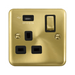 Click Deco Plus Satin Brass 13A Single USB Socket DPSB571UBK