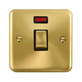 Click Deco Plus Satin Brass 20A Double Pole Switch with Neon DPSB723BK
