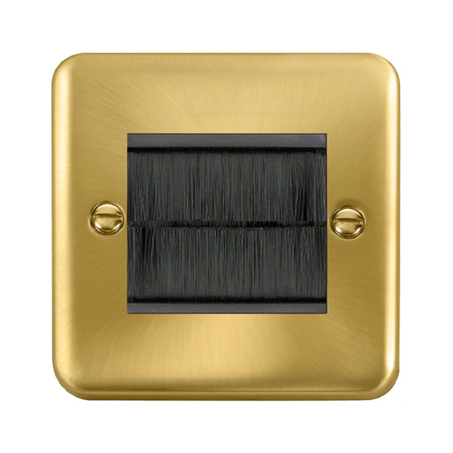 Click Deco Plus Satin Brass 2G Cable Brush Outlet DPSBBRUSHBK
