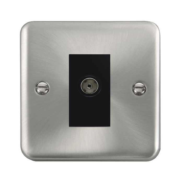 Click Deco Plus Satin Chrome TV Socket DPSC065MBK
