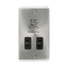 Front view of Click Deco Plus Satin Chrome Shaver Socket