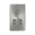 Front view of Click Deco Plus Satin Chrome Shaver Socket