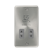 Front view of Click Deco Plus Satin Chrome Shaver Socket