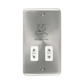 Front view of Click Deco Plus Satin Chrome Shaver Socket