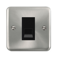 Click Deco Plus Satin Chrome Master Telephone Socket DPSC120MBK