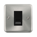 Click Deco Plus Satin Chrome Master Telephone Socket DPSC120MBK