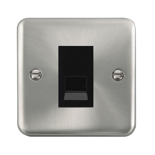 Click Deco Plus Satin Chrome Slave Telephone Socket DPSC125MBK