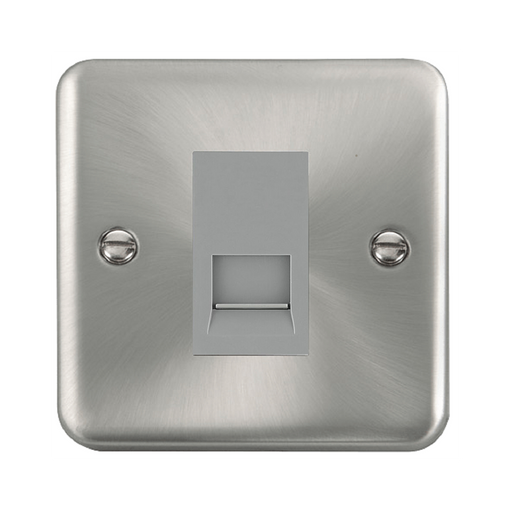 Click Deco Plus Satin Chrome Slave Telephone Socket DPSC125MGY