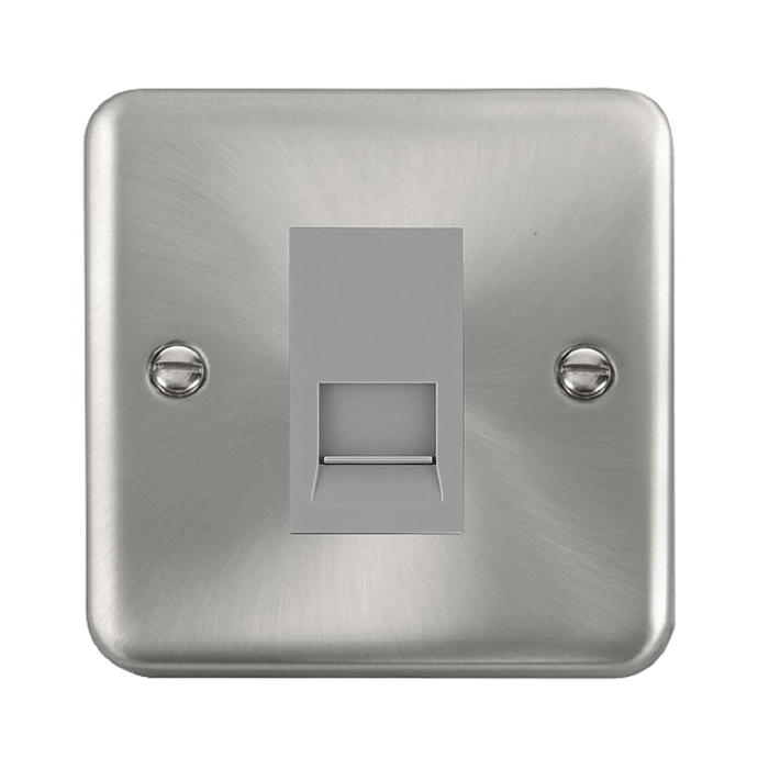 Click Deco Plus Satin Chrome Slave Telephone Socket DPSC125MGY