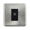 Click Deco Plus Satin Chrome Isolated TV Socket DPSC158MBK