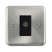 Click Deco Plus Satin Chrome Isolated TV Socket DPSC158MBK