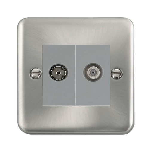 Click Deco Plus Satin Chrome TV and Satellite Non-Isolated Socket DPSC170MGY