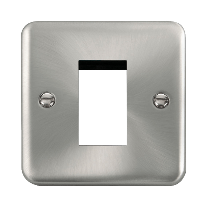 Front view of Click Deco Plus Satin Chrome 1G Euro Plate