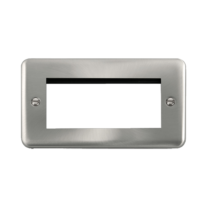 Front view of Click Deco Plus Satin Chrome 4G Euro Plate