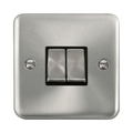Front view of Click Deco Plus Satin Chrome 2G Light Switch