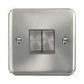 Front view of Click Deco Plus Satin Chrome 2G Light Switch