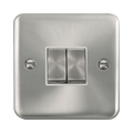 Front view of Click Deco Plus Satin Chrome 2G Light Switch