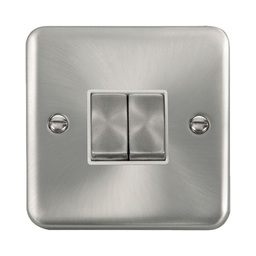 Front view of Click Deco Plus Satin Chrome 2G Light Switch