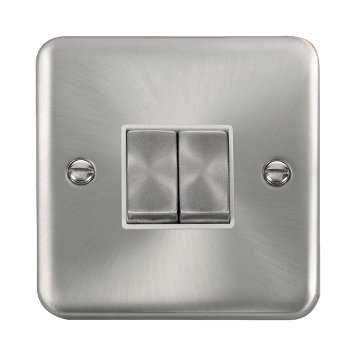 Front view of Click Deco Plus Satin Chrome 2G Light Switch