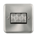 Front view of Click Deco Plus Satin Chrome 3G Light Switch