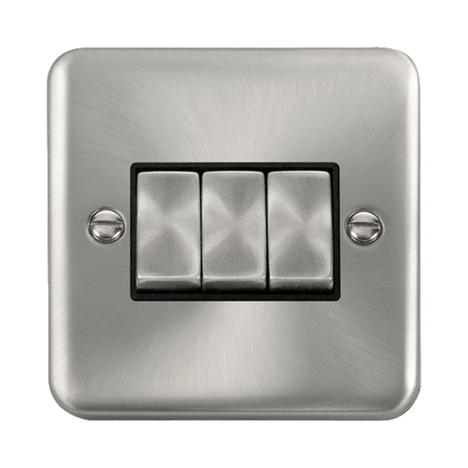 Front view of Click Deco Plus Satin Chrome 3G Light Switch