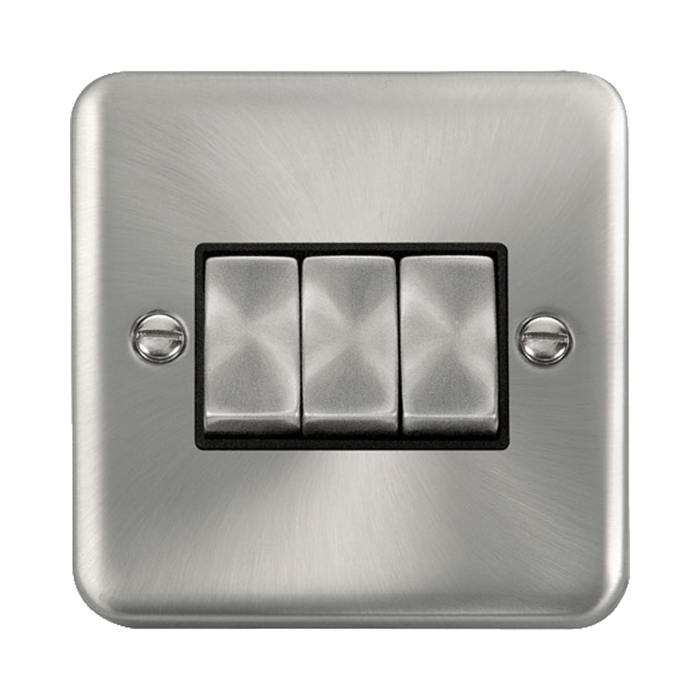 Front view of Click Deco Plus Satin Chrome 3G Light Switch