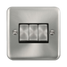 Front view of Click Deco Plus Satin Chrome 3G Light Switch