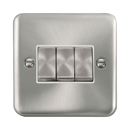 Front view of Click Deco Plus Satin Chrome 3G Light Switch