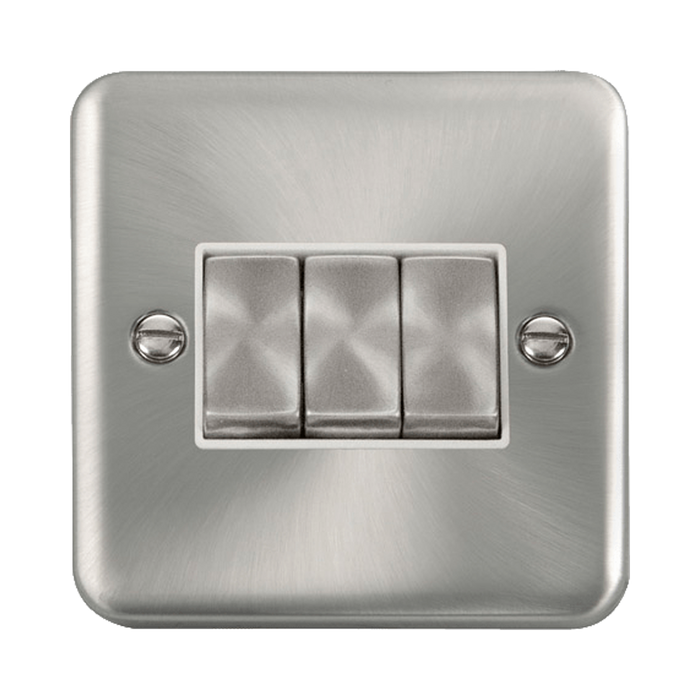 Front view of Click Deco Plus Satin Chrome 3G Light Switch