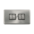 Front view of Click Deco Plus Satin Chrome 4G Light Switch