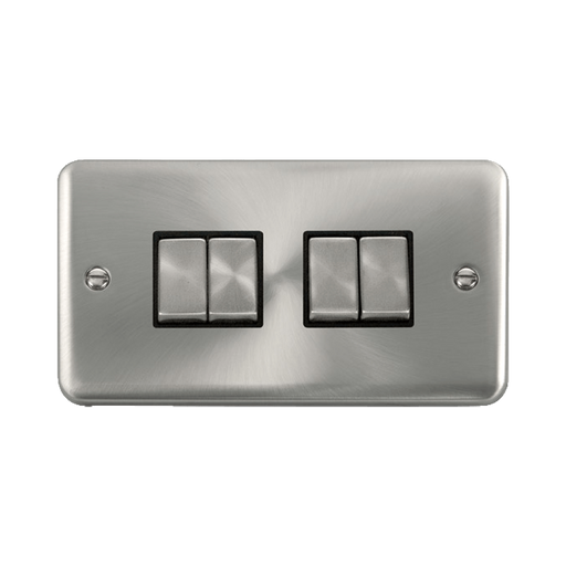 Front view of Click Deco Plus Satin Chrome 4G Light Switch