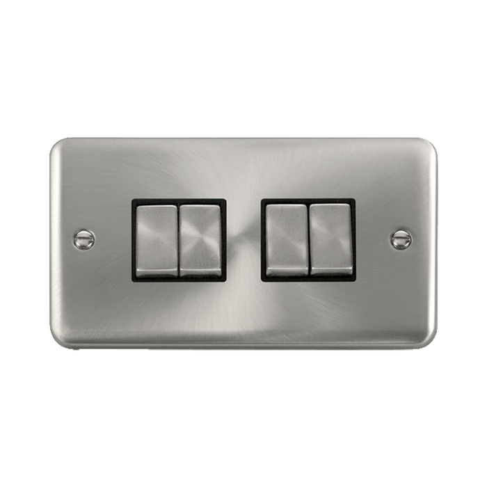 Front view of Click Deco Plus Satin Chrome 4G Light Switch