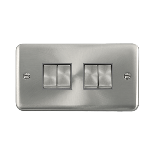 Front view of Click Deco Plus Satin Chrome 4G Light Switch
