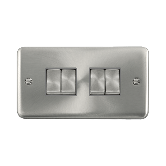 Front view of Click Deco Plus Satin Chrome 4G Light Switch