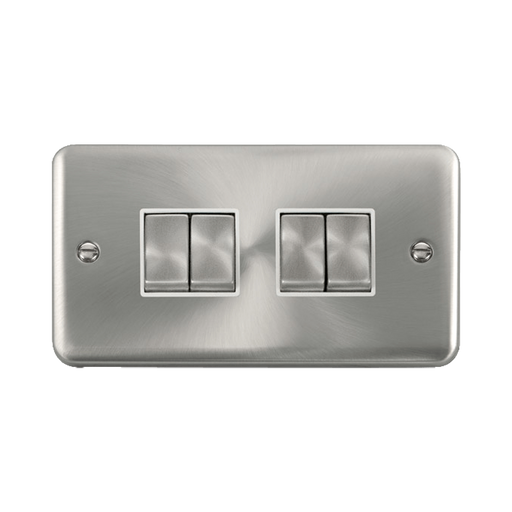Front view of Click Deco Plus Satin Chrome 4G Light Switch