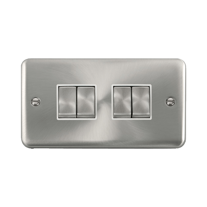 Front view of Click Deco Plus Satin Chrome 4G Light Switch